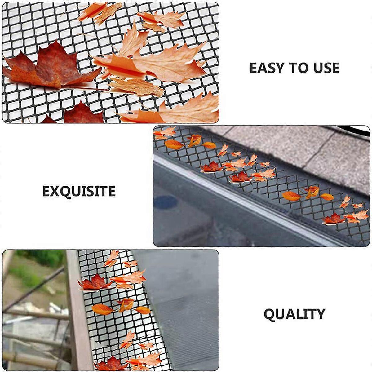 Strainer 4 Set Gutter Guard Mesh Protector Screen Roll Anti- Falling Leaf Guard Leaf Protection Cove