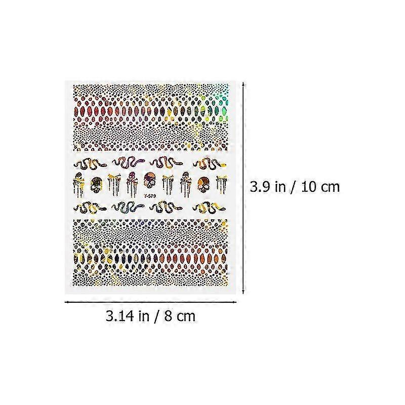 ハロウィンネイルデカール、ハロウィンネイル用の不気味なネイルデカール8枚セット