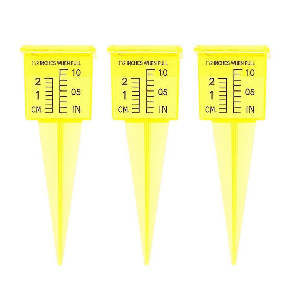 Rain Gauge Accurate Rainfall Gauges for Garden Measures Rainfall Yellow 13.40X4.70X4.30CM 3Pack