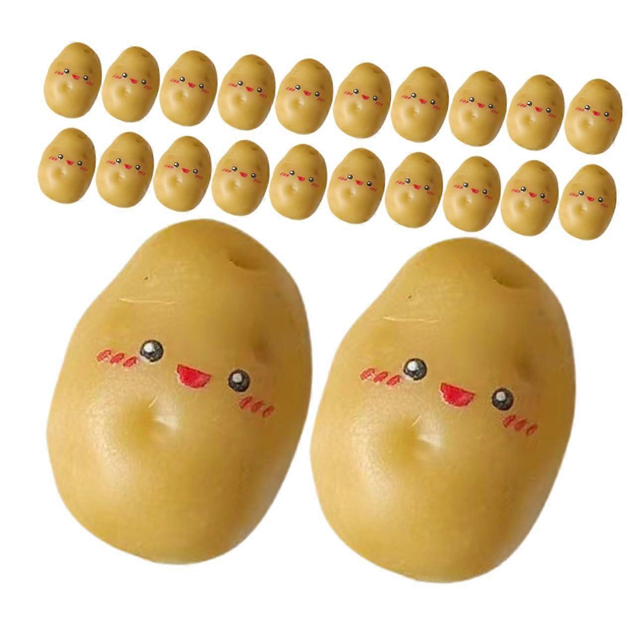 Pack of 36 Mini Artificial Potatoes Resin Yellow