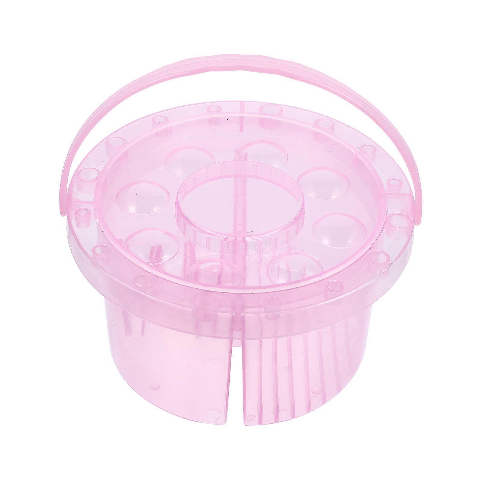 Paint Brush Basin Paint with Brush Holder and Color Tray for Painting Travel Painting Pink 17X9CM Brush Rest 1Pcs
