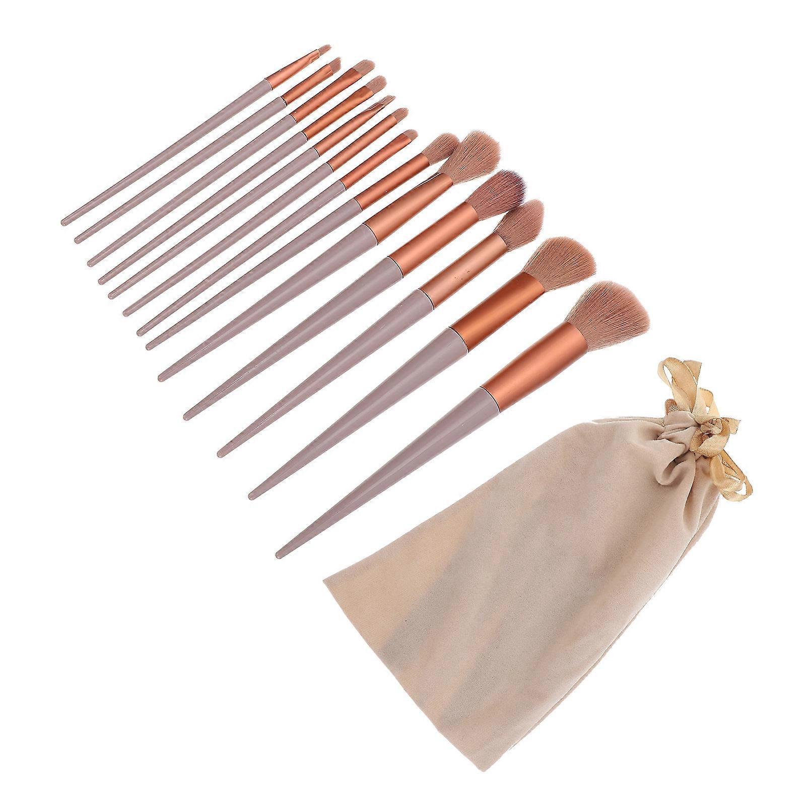 Makeup Brushes Set with Blush Brushes Loose Powder Brushes in Chocolate Color for Daily Use or