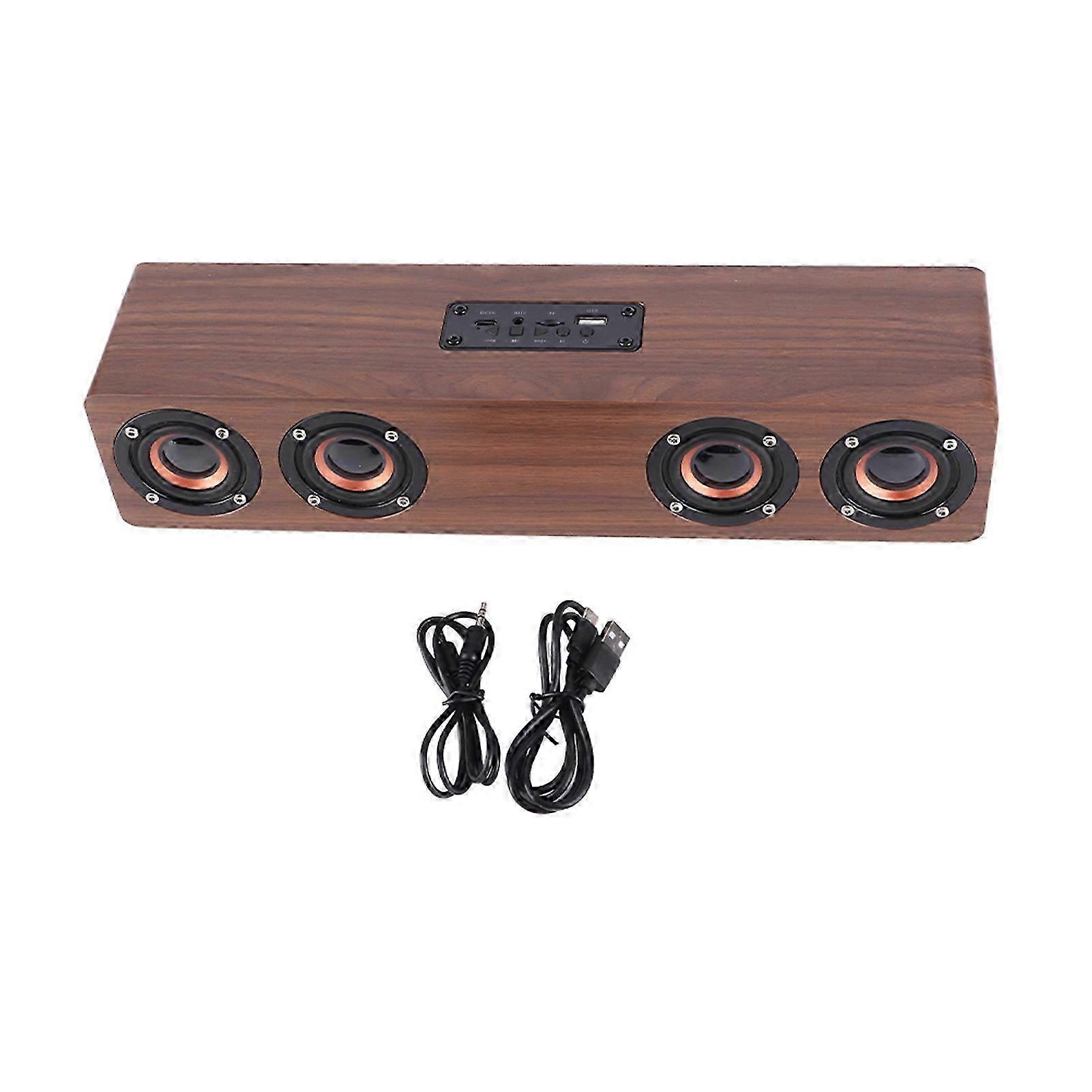 High Quality Solid Wooden Strip Bluetooth Speaker with LED Clock Display and FM Functions