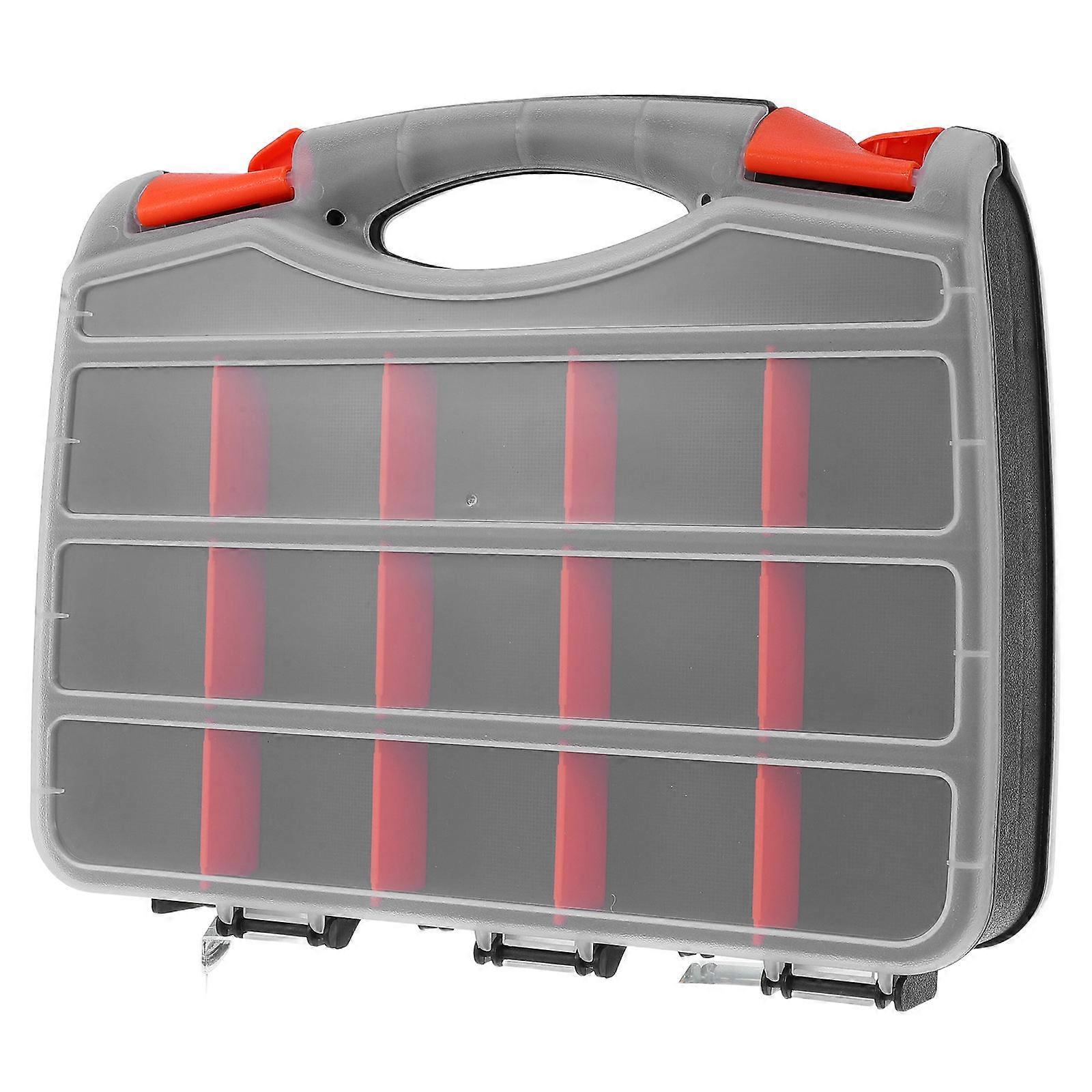 Double Sided Tool Organizer Case with Removable Dividers – Lightweight Portable Storage Box with Handle for Screws, Nuts, and Small Parts – Ideal for