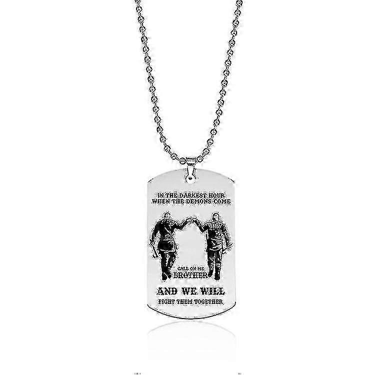 メンズドッグタグネックレスフラターナルペンダントタフガイオートバイアーミーブラザーズソルジャーステンレススチールジュエリーギフト