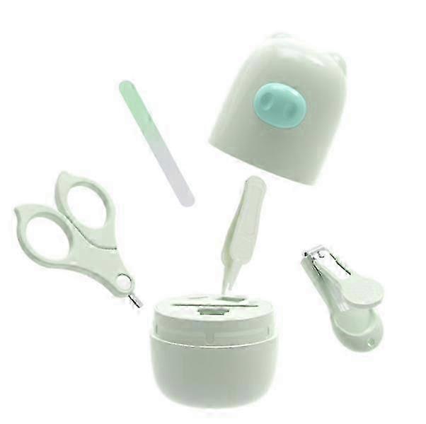 סט טיפוח ציפורניים לתינוק 4 ב-1 עם נרתיק חמוד, פצירה, קוצץ, פינצטה מספריים למניקור ופדיקור לתינוק