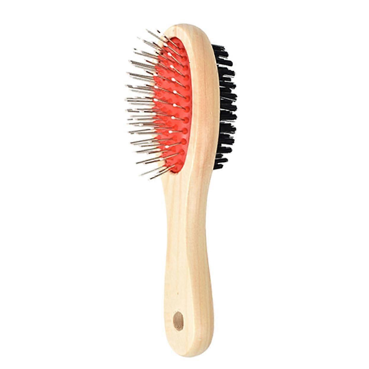 Dog and Cat Comb – Static Pet Grooming Tool with Wooden Handle, Material Hair Knot Brush, Large Size