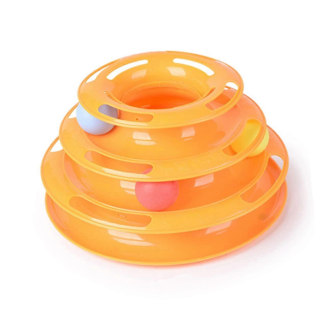 Cat Toy With Layered Design, Interactive LED Lighting Cat Toy, Colorful Yellow Puzzle Toy For Cats, Self Entertainment