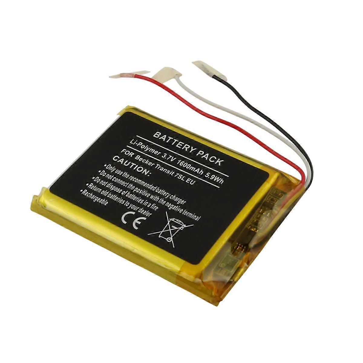 Replacement Battery for Becker Transit 7SL EU GPS Li-Polymer 3.7V 1600mAh, Black