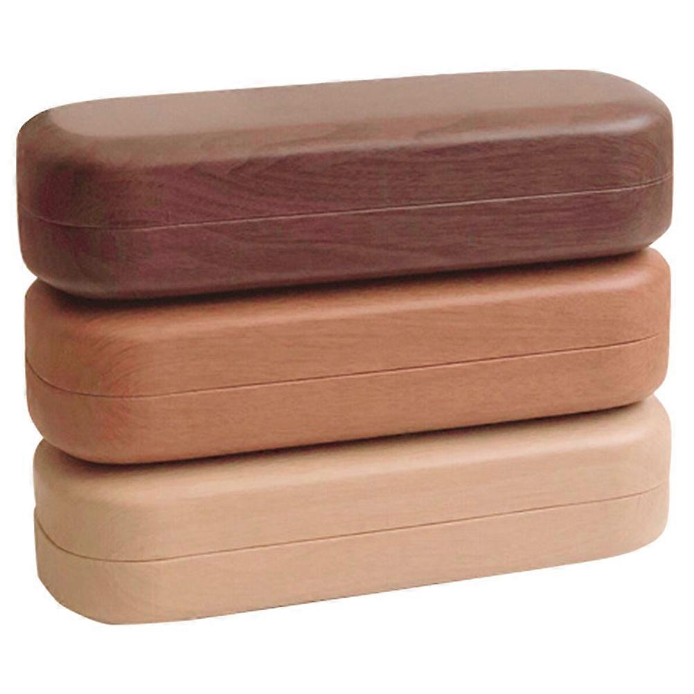 3pcs Hard Shell Glasses Case Vintage Grain Design Portable Eyeglass Carry Case for Travel School Daily Use Scratch Resistant