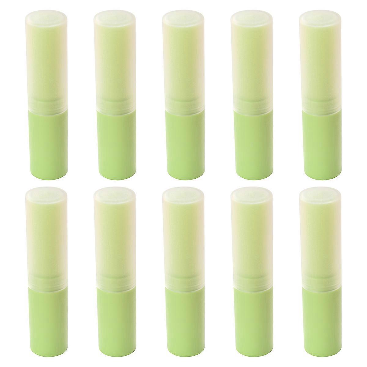 10pcs Refillable Plastic Balm Tubes with Caps for DIY Lip Gloss & Lipstick Storage