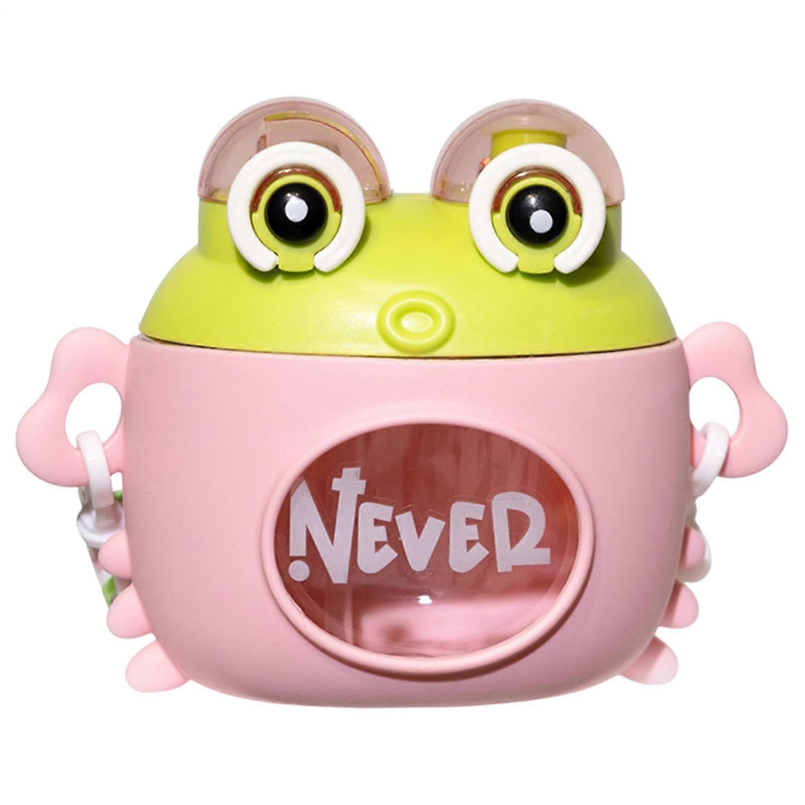 Spill Proof Water Bottle For Children Crab-Shape Cup, Pink, Leak-Proof With Strap, Double Drinking Modes, For School