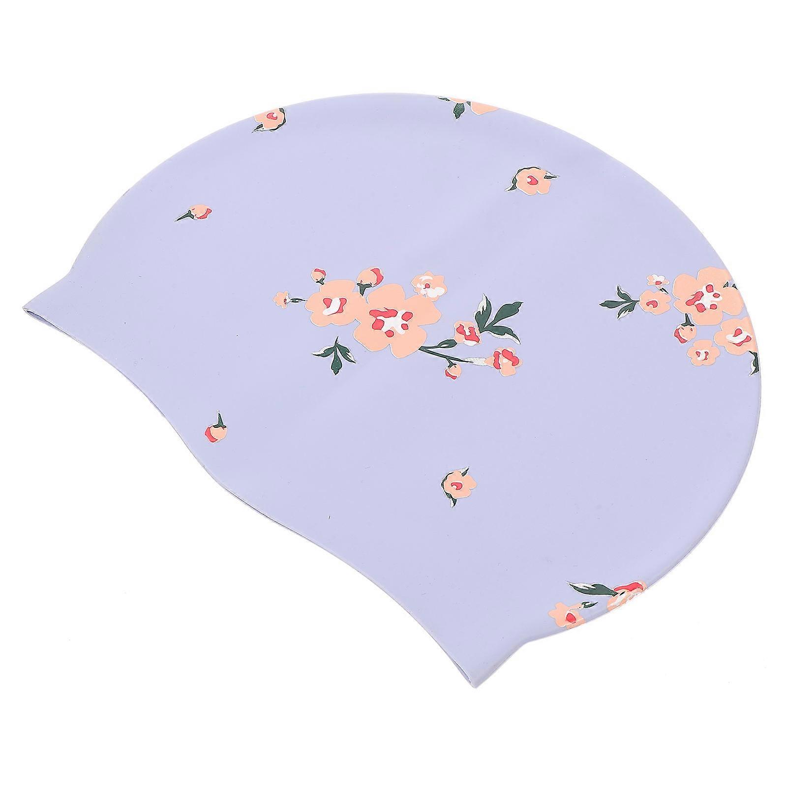 Vintage Swim Cap Purple Waterproof Ear Protection For Swimming And Family Activities 1Pc