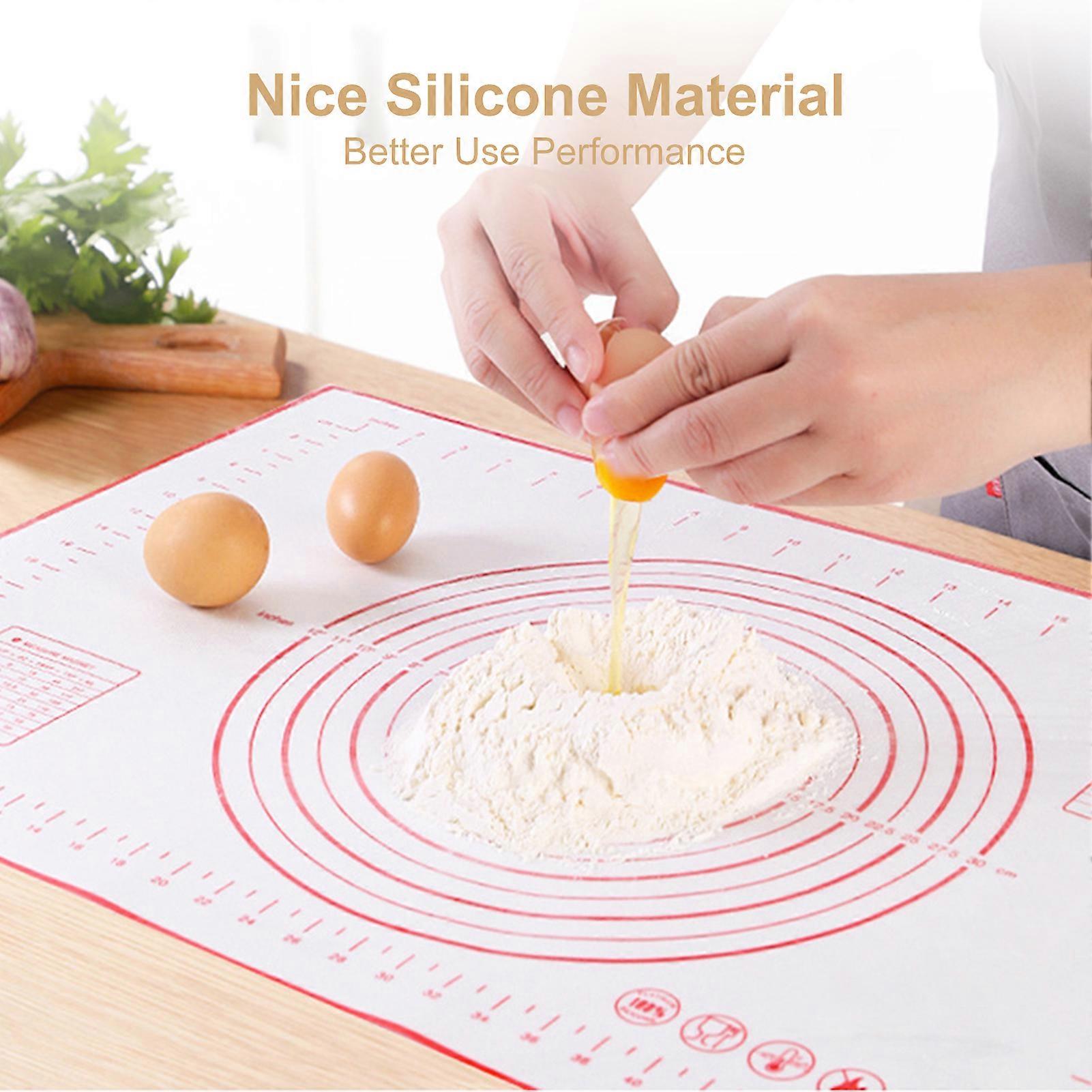 Silicone Making Baking BBQ Mat with Clear Scale Design Washable Rotatable for Home Kitchen Daily Use