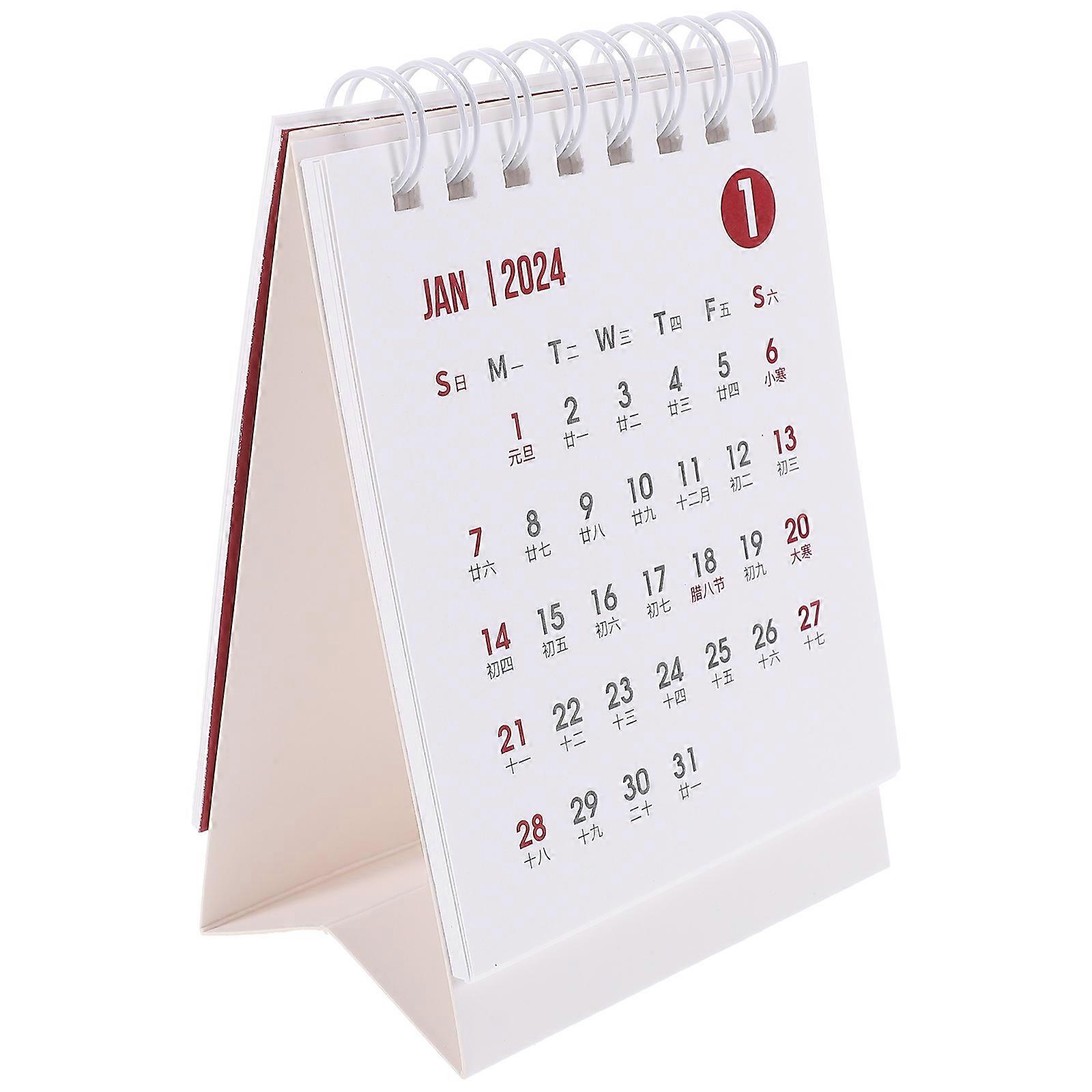 Small Mini Desk Calendar Office Table Calendar Time Management Rectangular Stable Standing 1Pack