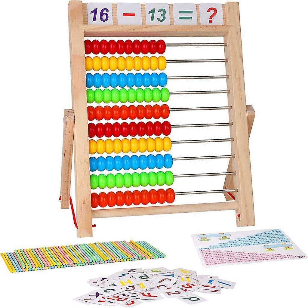 Wooden Arithmetic Educational Toys, Kids' Math Learning Game Stand