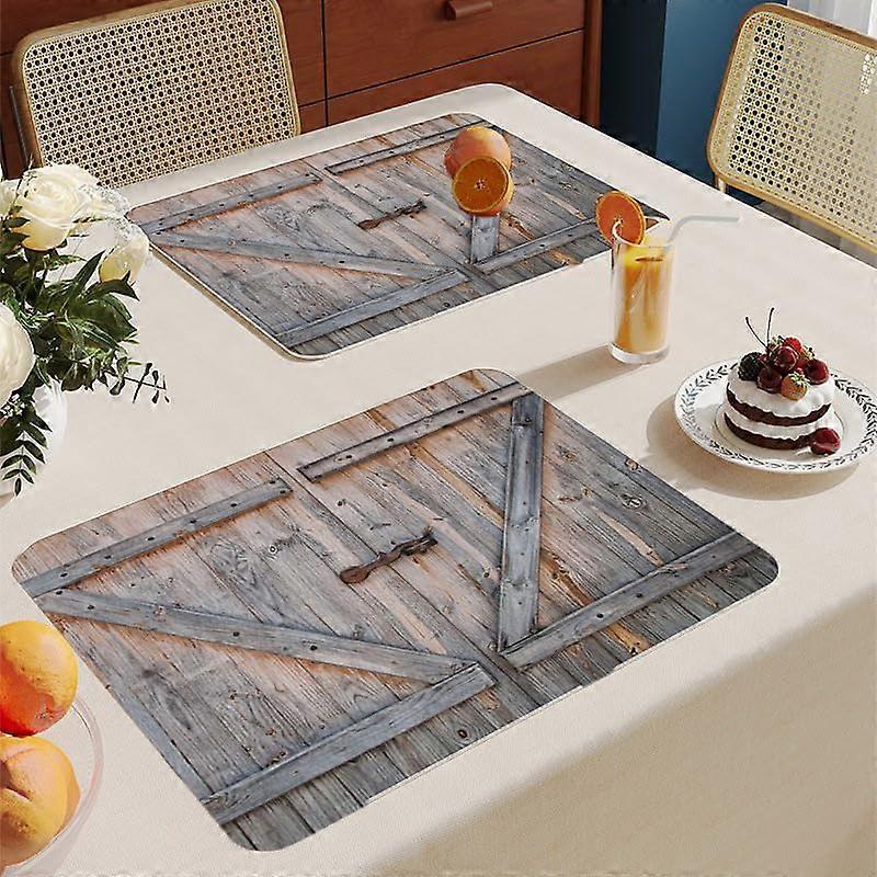 8piece wooden table doors, PVC mats, heatresistant mats, 4piece set, nonslip mats (set of 2)