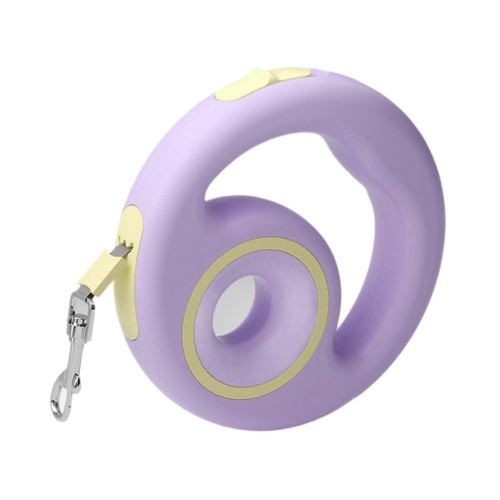 Retractable dog leash with pull function, automatic, telescopic, for training, portable, nonslip, lightweight, purple
