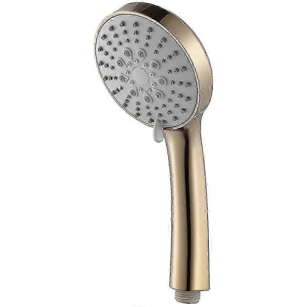 Brushed Gold Handheld High Pressure ABS Shower Head Water Saving Hand Shower Head 5 Function Rain H