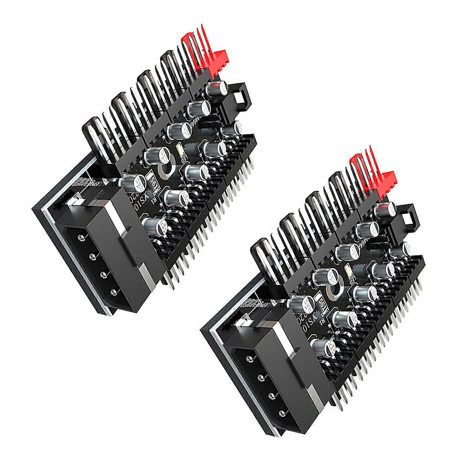 2Pcs PWM Lüfter Splitter Lüfter CPU Kühlung 10 Port zu PWM Adapter 4Pin PC Lüfter Controller Splitter Adapter Karte Adapter Mehrfarbig