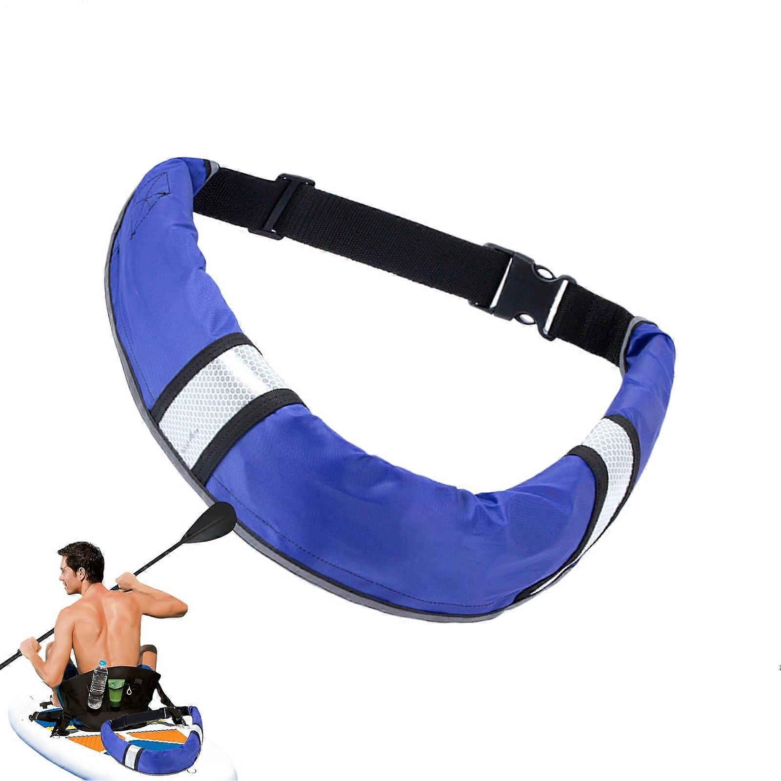 Manual Inflatable Belt Adjustable Water Safety Aid for Boating, Fishing, Snorkeling, Blue