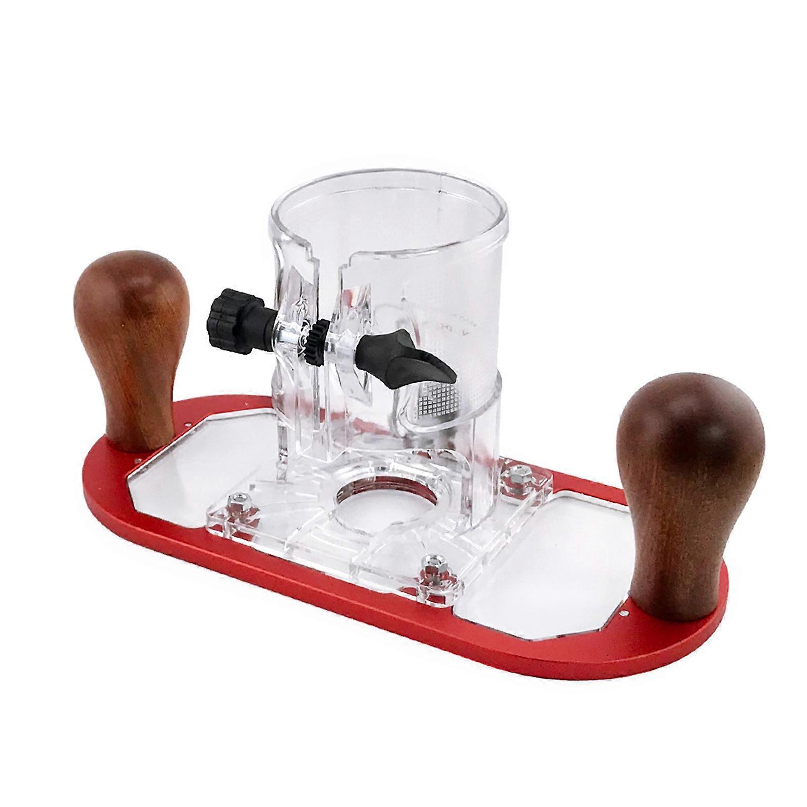 Professional Woodworking Router Base Stabilizers With Transparent Cover Adjustable Blade Depth Durability Construction Red
