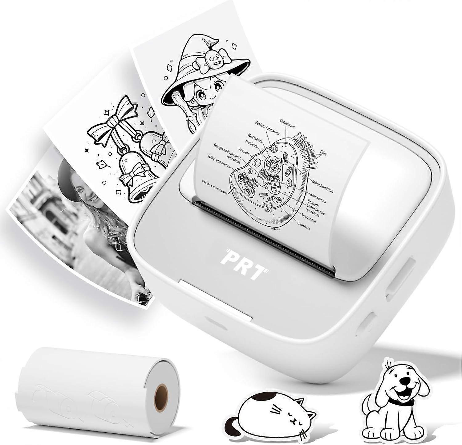 2025 Latest Model Mini Sticker Printer, Portable Thermal Printer with 1 Roll