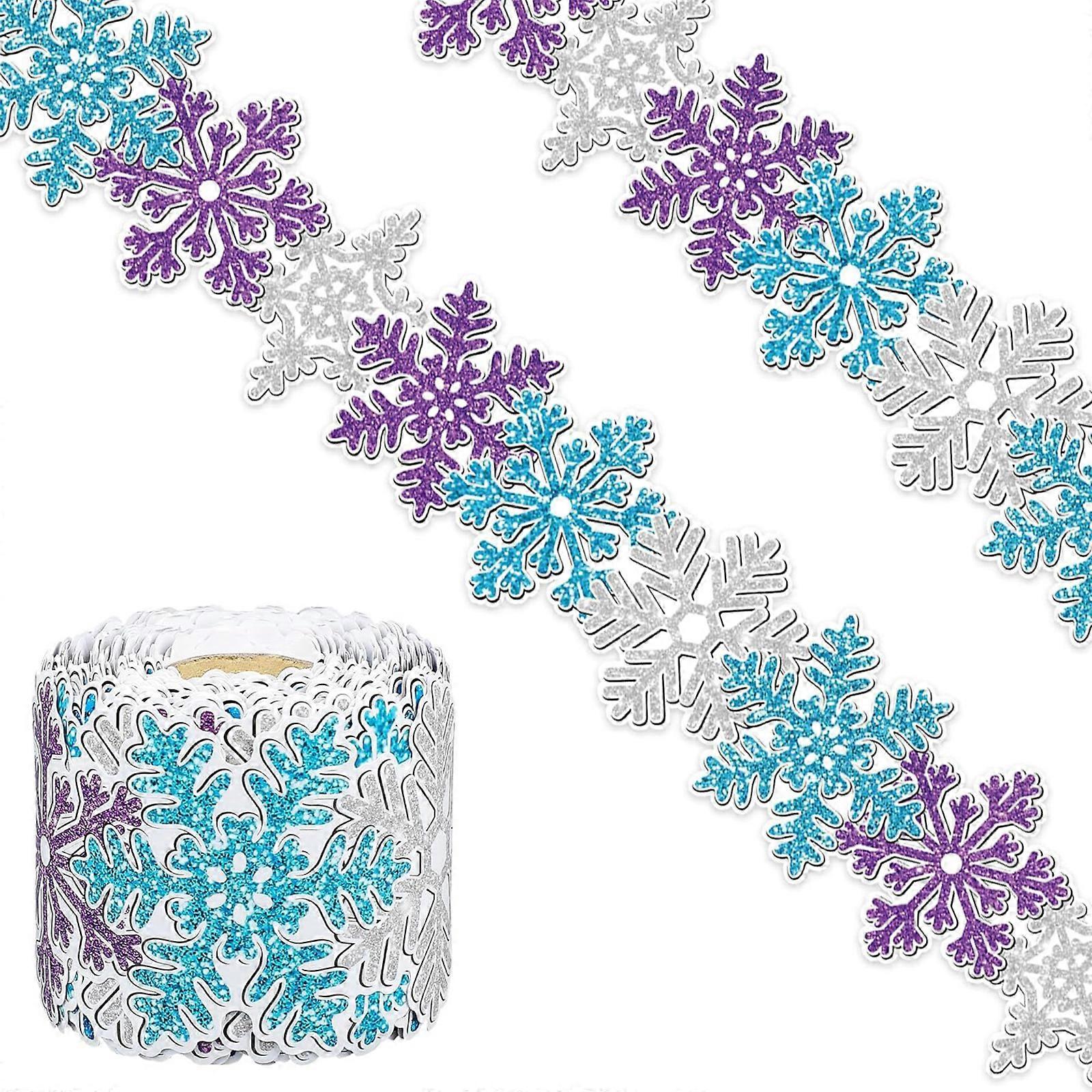 10m Bulletin Board Borders Snowflake Classroom Blackboards Scalloped Border Trim Decoration for Poster Boards Decoration Multicolor