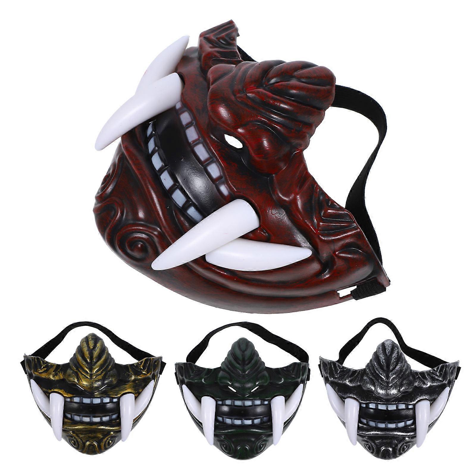 4pcs Japanese Style Ghost Tush Masks Reusable Cosplay Halloween Party Craftsmanship Cultural Performance Unique Design for Men