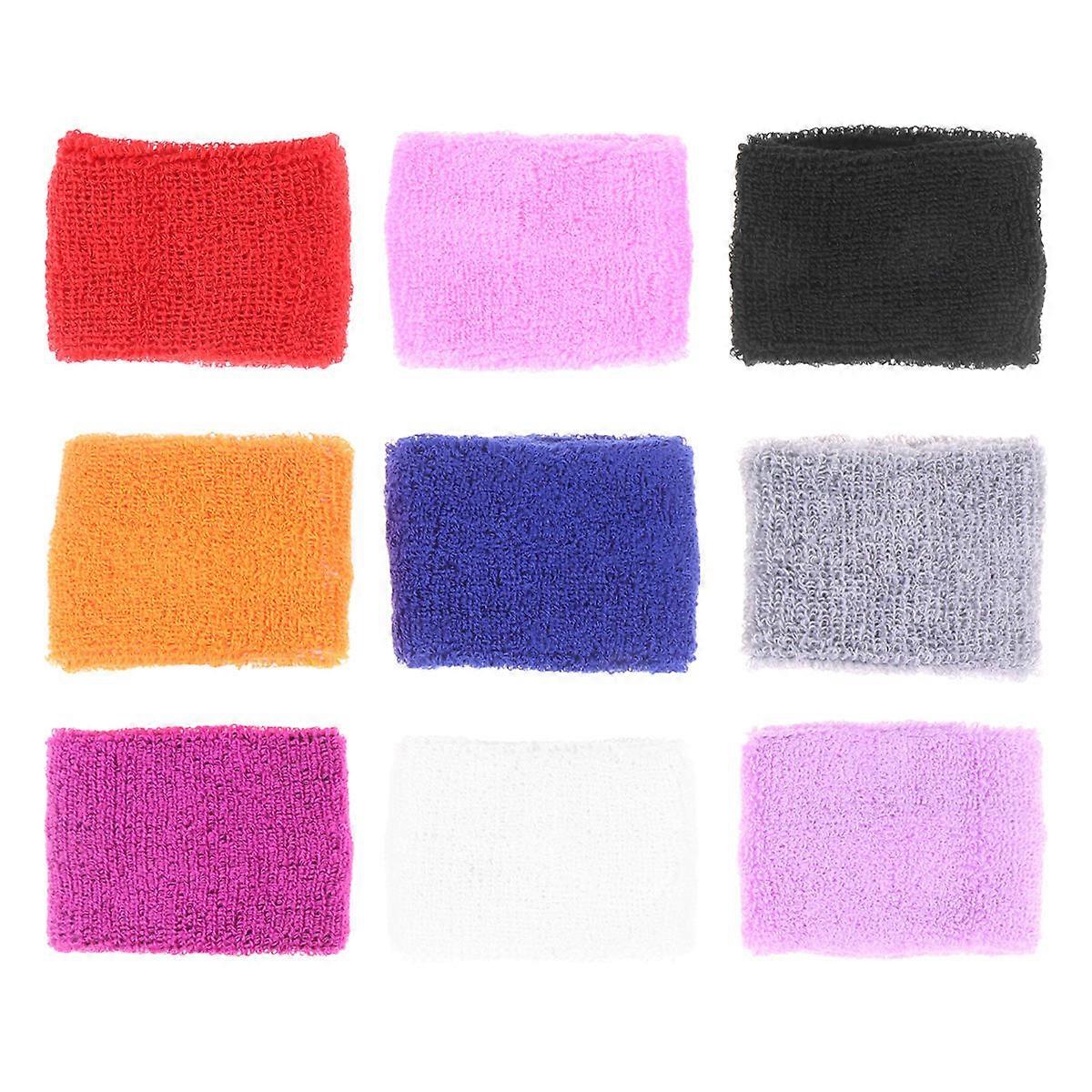 Sweat Absorbing Wristband Set For Children Sports Supplies Non-Slip Protective 9 Pair