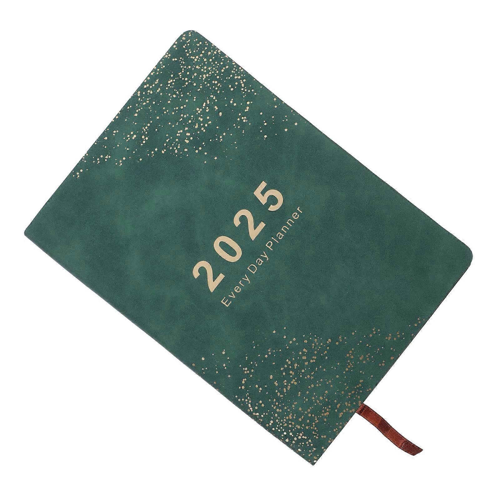 Practical Daily Planner with Ample Space for Notes and To-do Lists in Green PU Cover for Organized