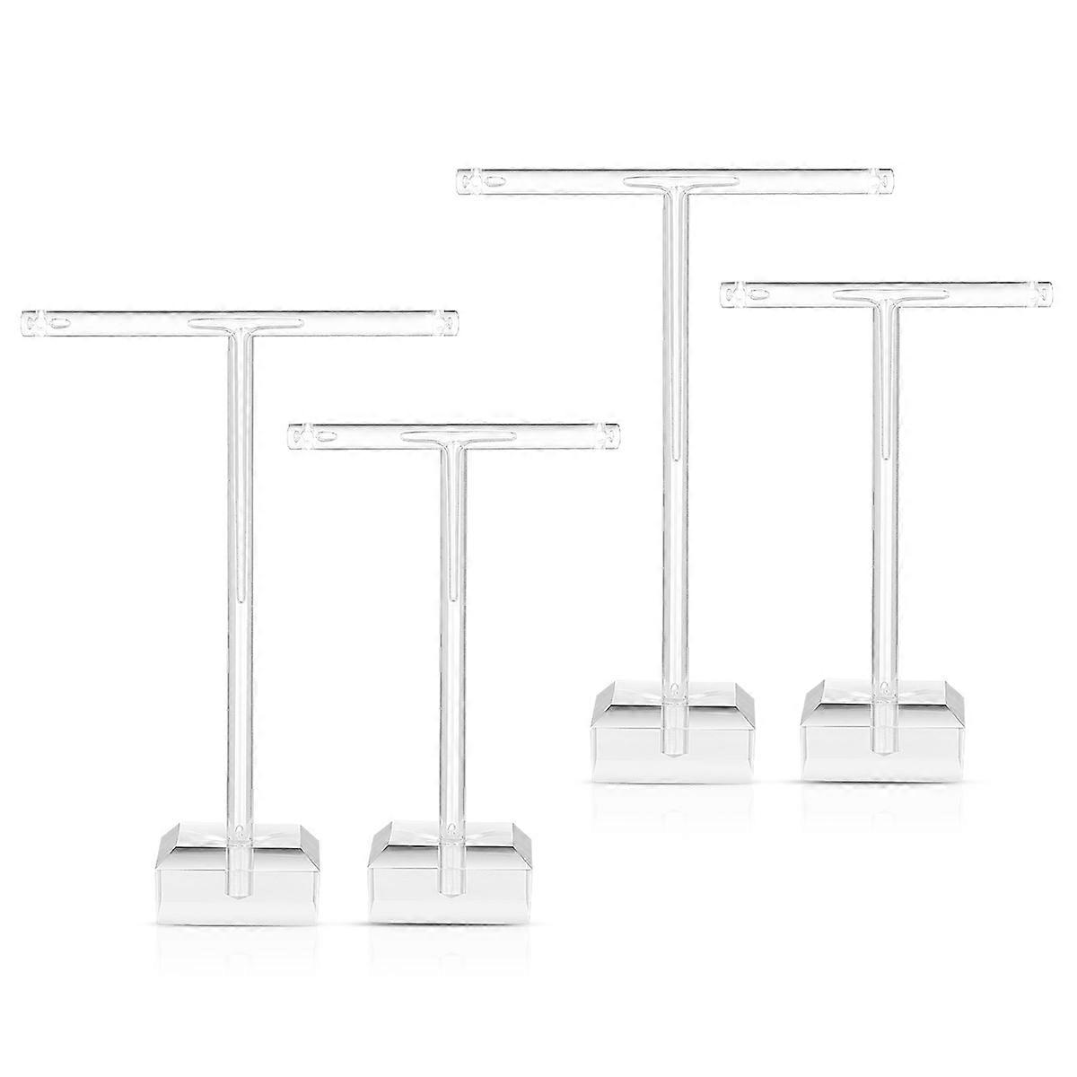 T-Shape Earring Holder Acrylic Jewelry Stand Transparent Color For Individual Use 4Pcs