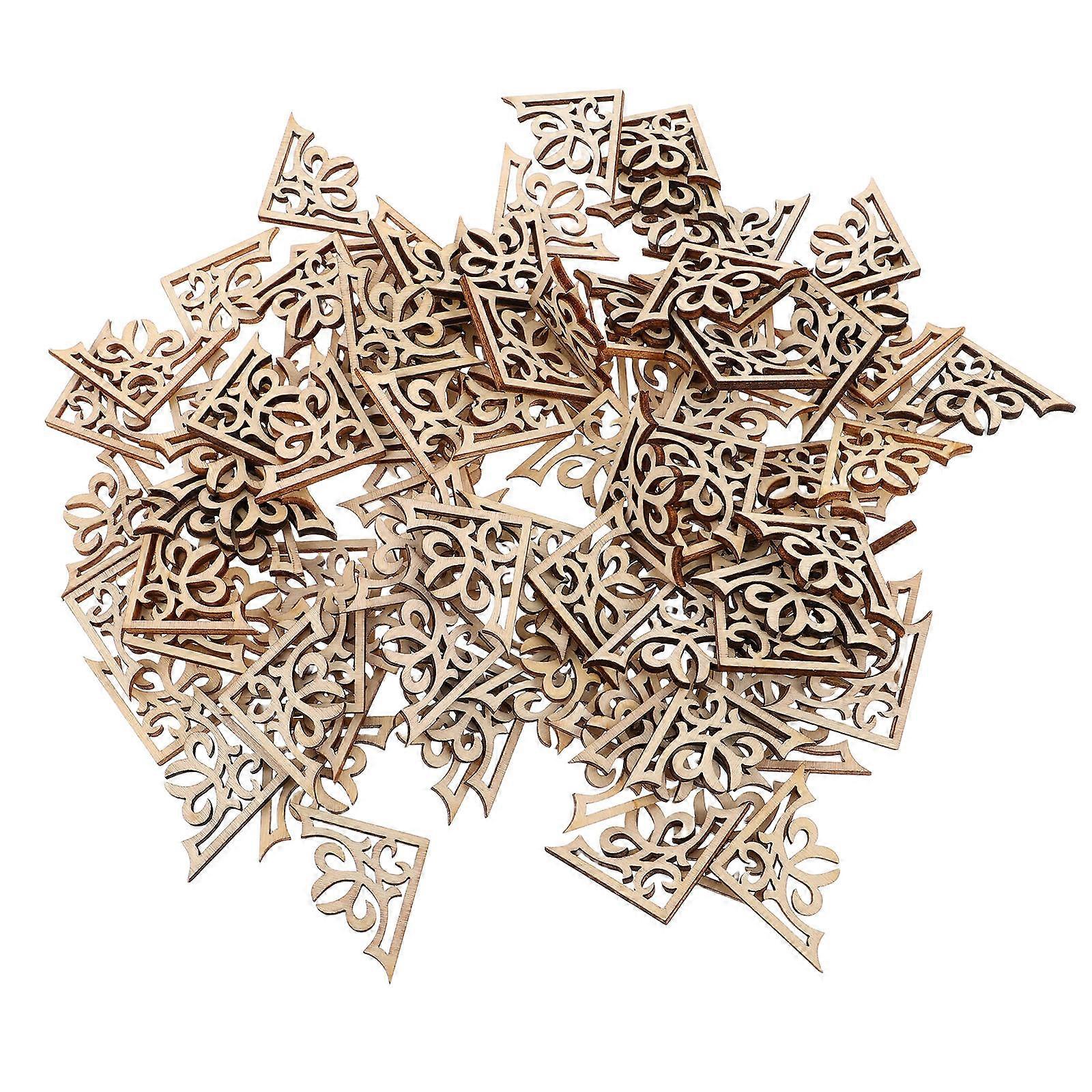 Wood Carved Decorations Applique Frame Khaki Synthetic Material European Style Wall Decor 100pcs
