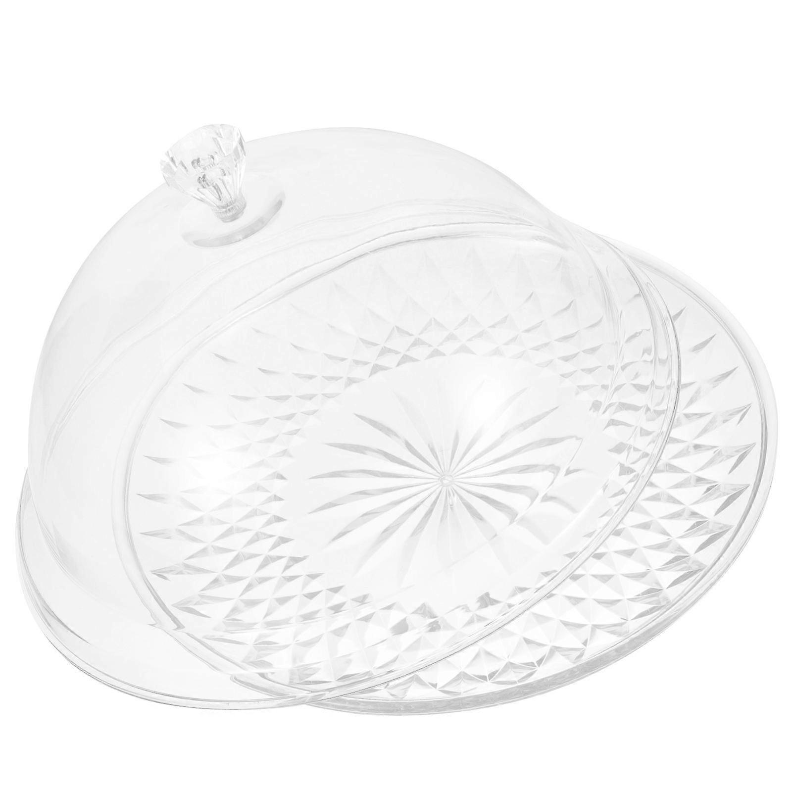 Round Cake Serving Tray With Dome Desktop Display Tool For Dessert Practical Design 1Set