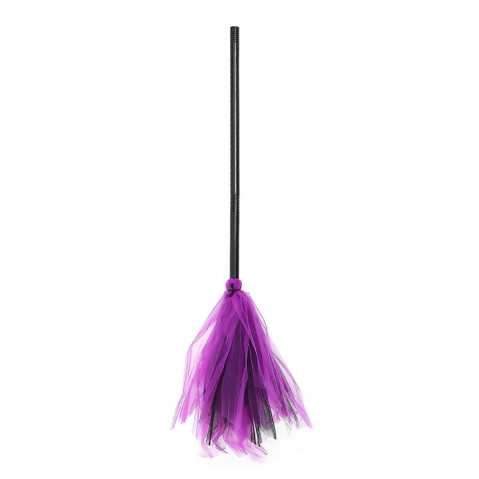 Halloween Prop Broomstick Gauze Witch Broom Stage .4×9.8×0.8in 1Set