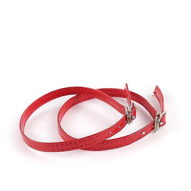 Shoe Enhancement Straps with Removable Ankle Buckles for Increased Style and Comfort - Adjustable Red Straps