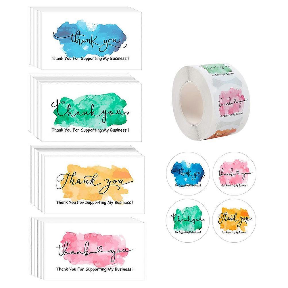 Thank You Decorative Stickers for Wrapping and with Assorted Colors 1 Set