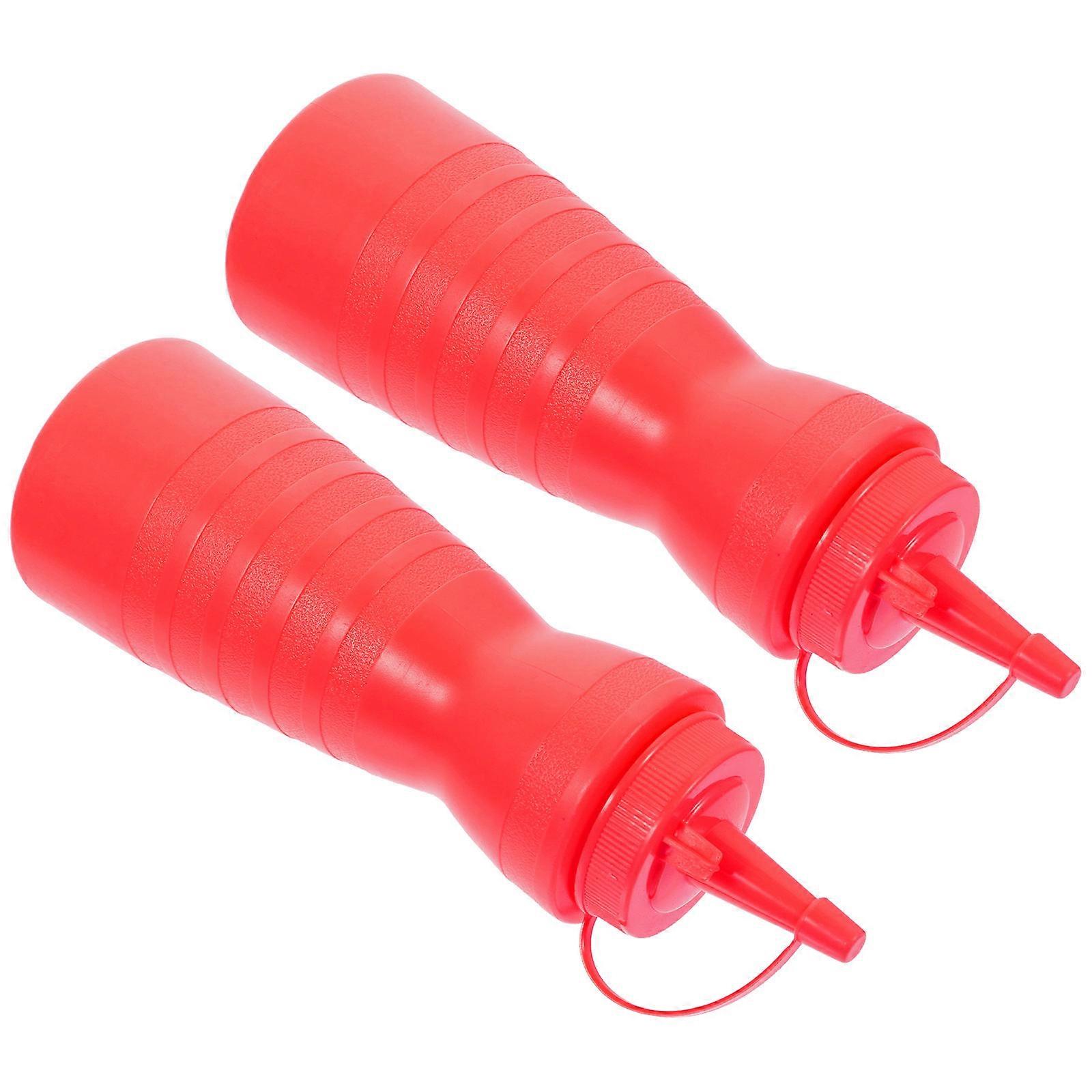 Ketchup Squeeze Bottle Condiment Bottle Sandwich Making Waterproof LDPE Plastic 400ml 2Pcs