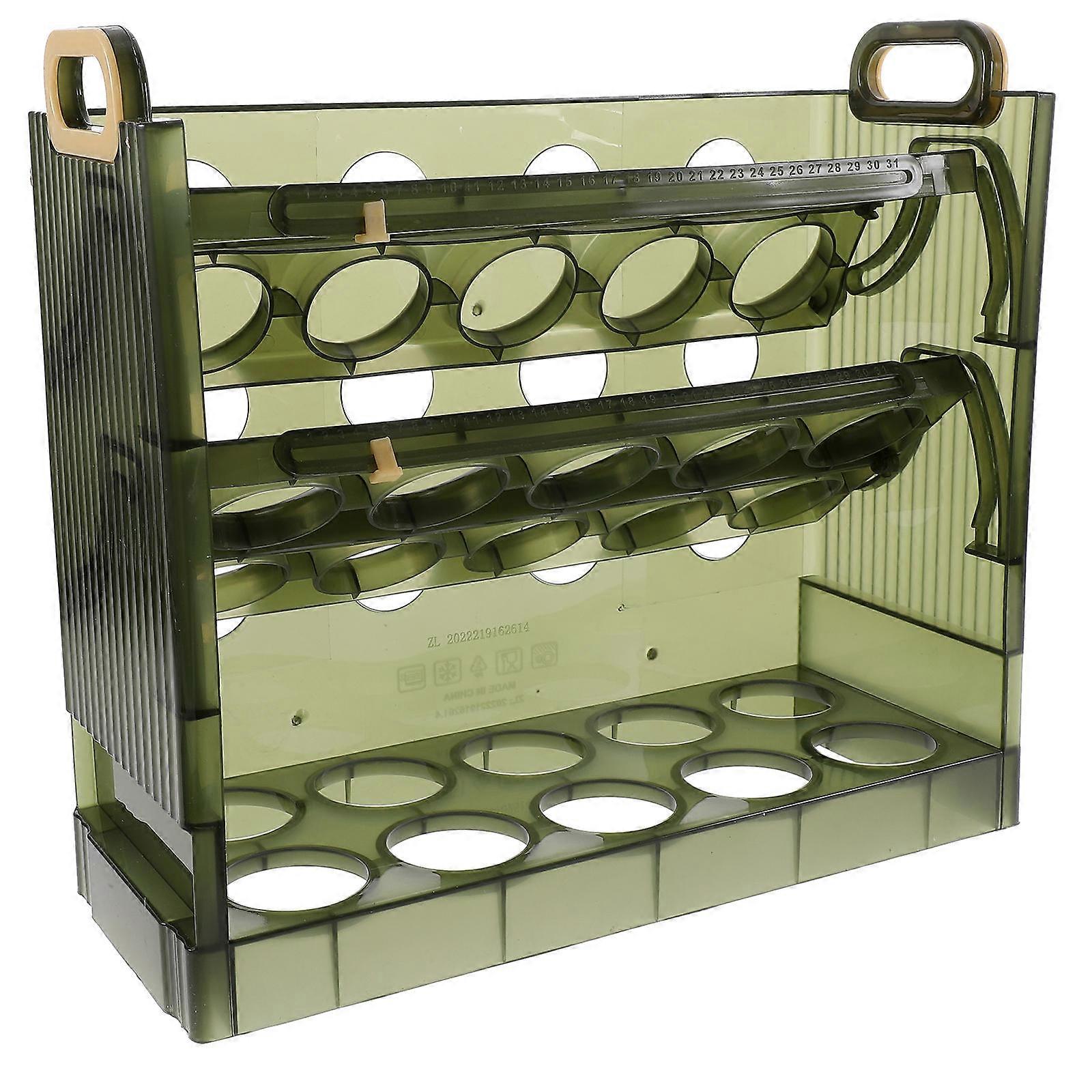 Multi Grid Egg Organizer Space Saving Flip Design For Kitchen Countertop Plastic 10.02X9.04X3.93 In 1Pcs