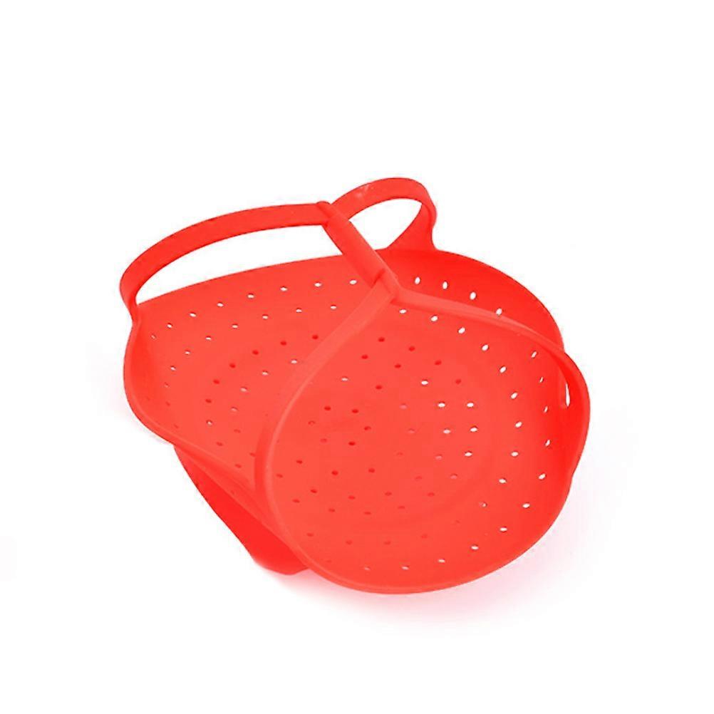 Steamer for Vegetables Silicone Cookware for Single Serves Healthy Cooking in Baskets Shape Red 1Set