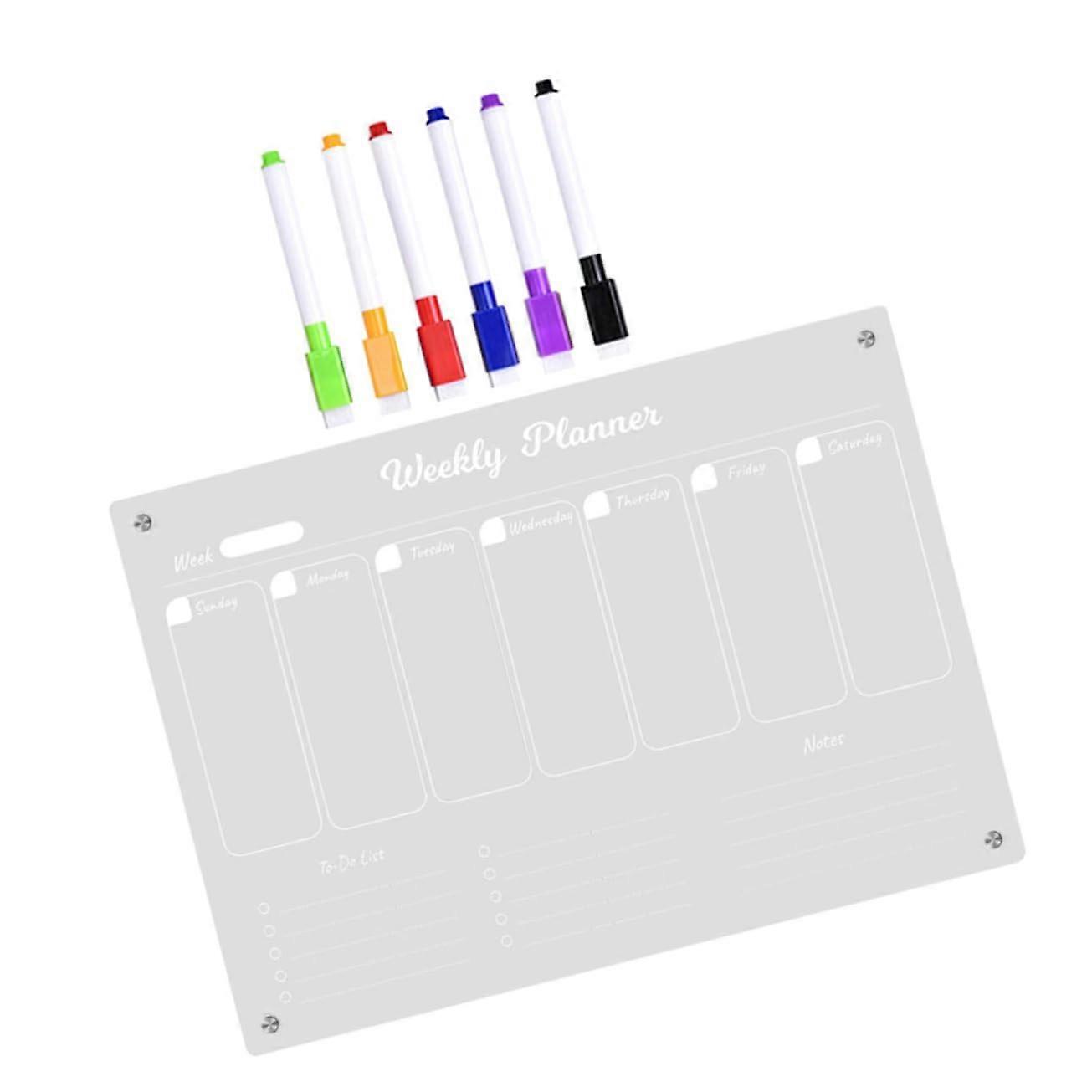 1 Set Rewritable Message Board Clear Calendar for Fridge Magnetic Whiteboard Fridge Fridge Organiser Weekly Planner Board
