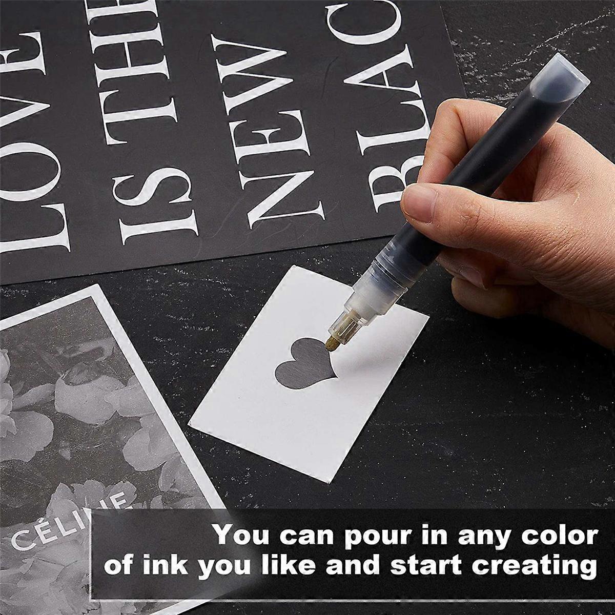 18 Empty Fillable Blank Paint Pen Markers Refillable Fine Tip Graffiti Markers Acrylic Markers for O