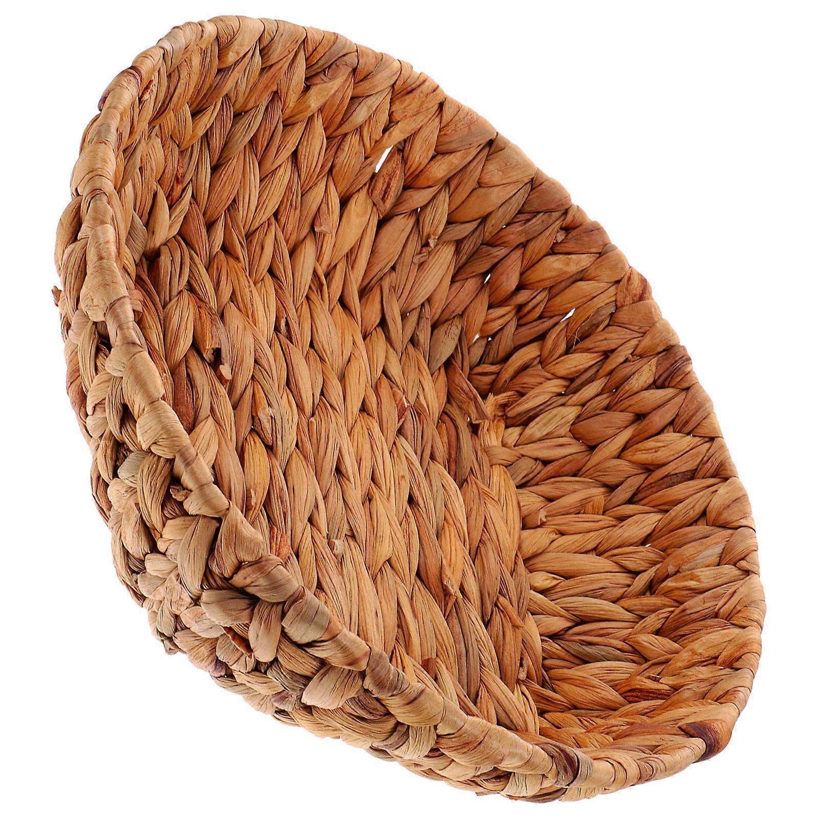 Round Woven Fruit Tray Handmade Bread Basket for Tabletop Snack Organization