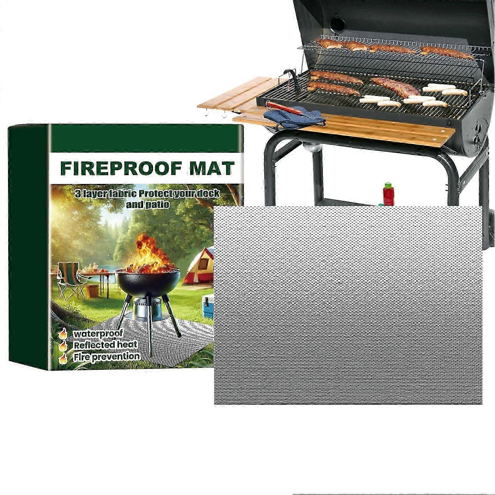 Fireproof Pad  Fireproof Mat for Under Fire Pit, Camping Grill Pad, 39x60in