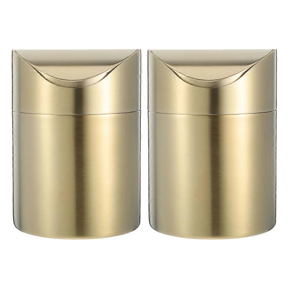 Stainless Steel Desktop Trash Can with Lid – Compact Countertop Garbage Bin for Office, Car, Bathroom, Kitchen, Bedroom – Multipurpose Recycling