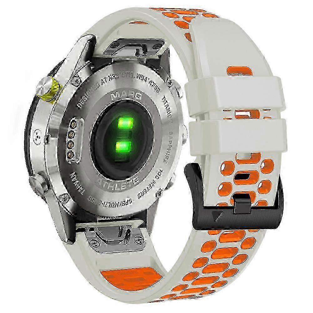 Three row holes silicone strap for Garmin Fenix 6X Quickfit system