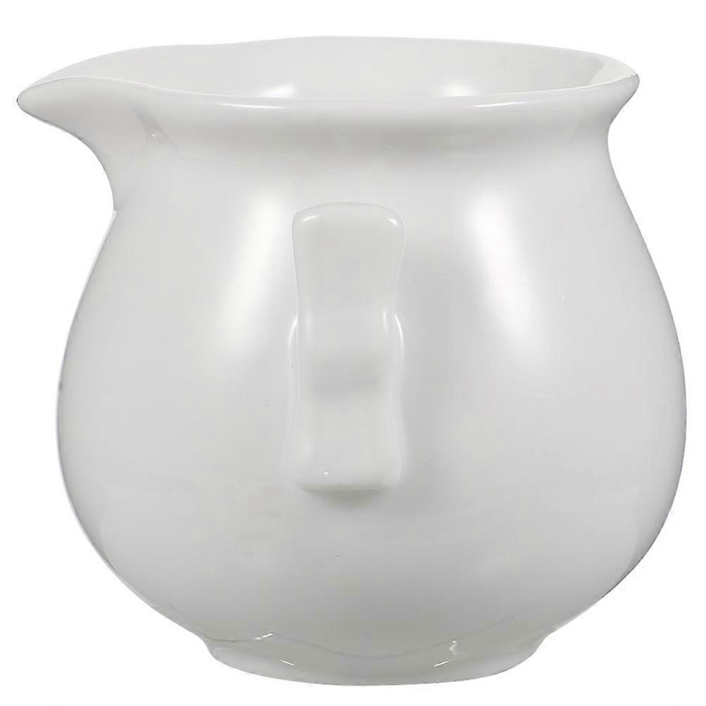 Gravy Boat Ceramic Milk Sauce Cup Simple Design For Home Use 7.5X7X6.5CM Dipping Sauce Holder 1Pack