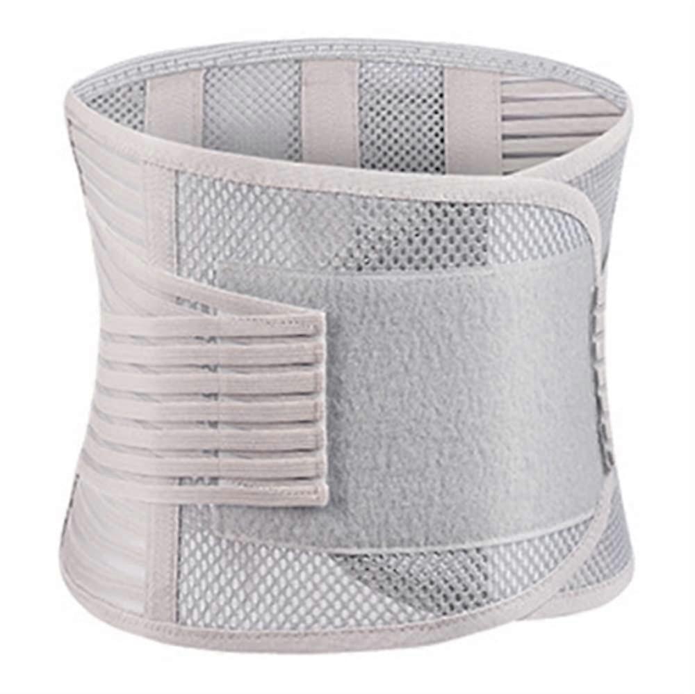 Lumbar Decompression Support Belt for Back Pain Relief - Breathable Waist Brace Corset for Disc Herniation - Grey - Size X