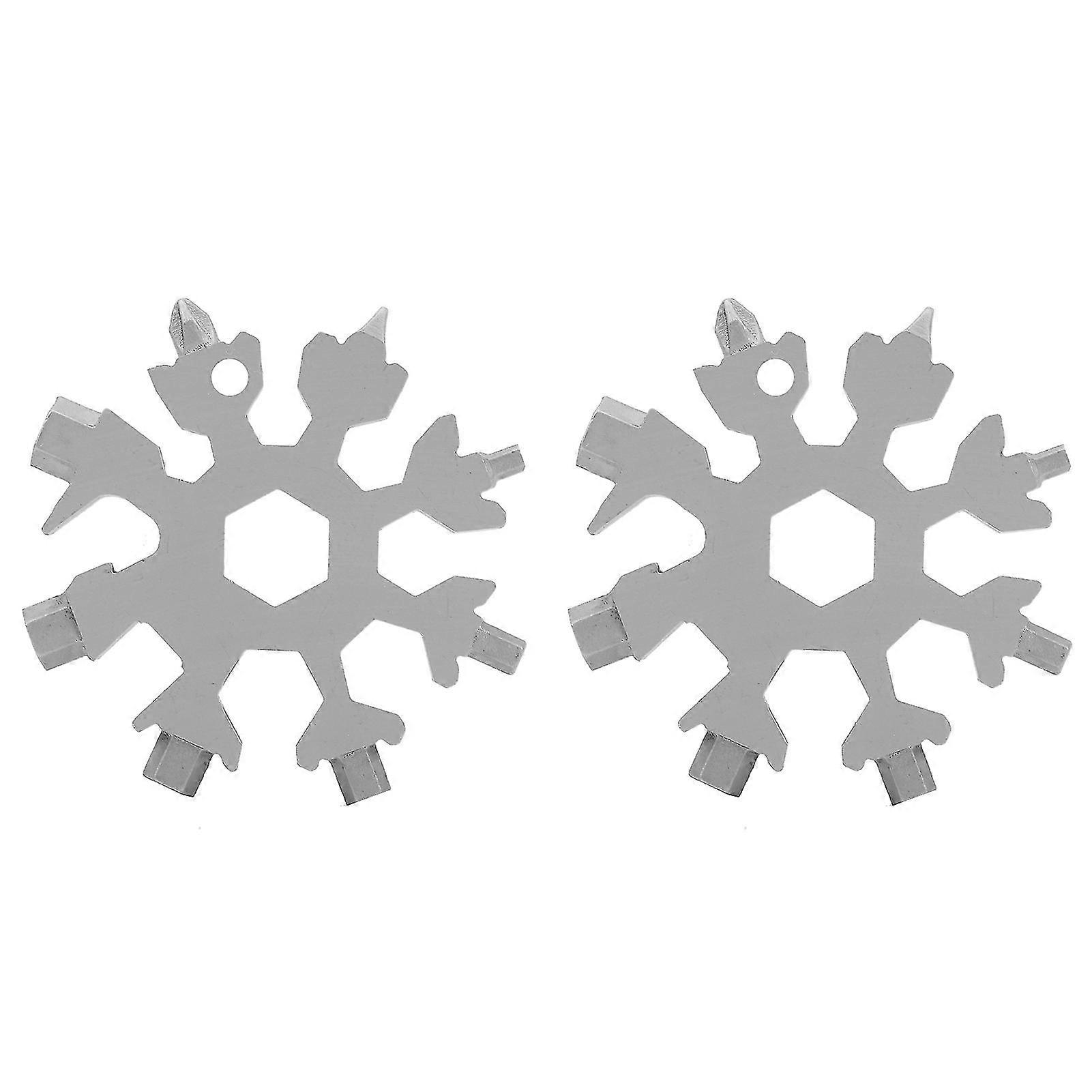 2025 2pcs 18 In-1 Snowflake Shape Screwdriver Multi Function Portable Wrench Outdoor Tools, Includes Snowflake Head & More
