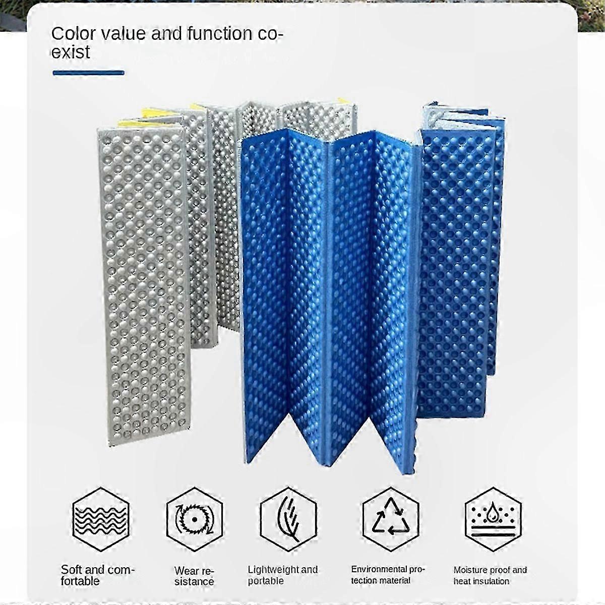 Portable Camping Mat for Outdoor Sleeping and Picnic Use, Lightweight Foam Mattress, Blue
